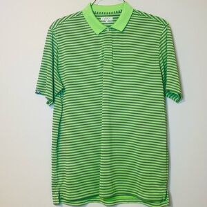 Vibrant Green and navy Striped Polo Shirt for Men